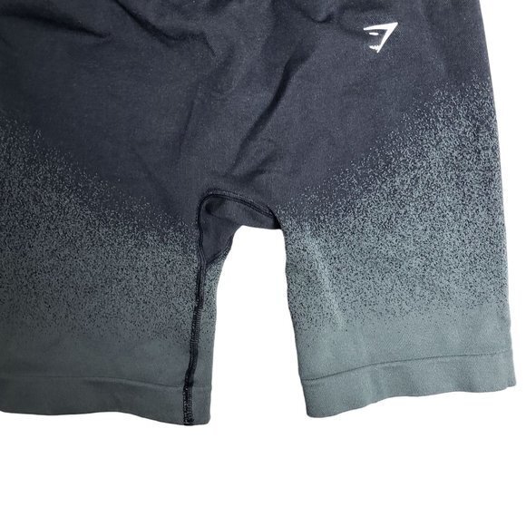 Gym Shark Womens Size Small Black Grey Adapt Ombre Seamless Cycling Shorts - Picture 4 of 5
